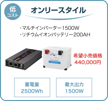 低コスト オンリースタイル　希望小売価格440,000円 
