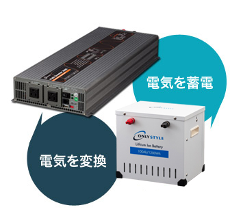 電気を蓄電・電気を変換