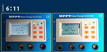 MPPT充電コントローラーモニター画面1