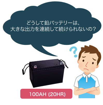 どうして鉛バッテリーは、大きな出力を連続して続けられないの？